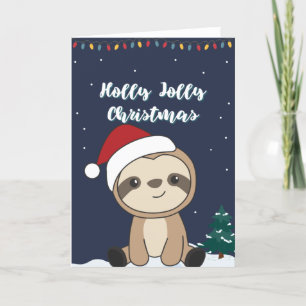 Tarjeta Festiva Navidades eslovacos Nieve en vacaciones animadas d