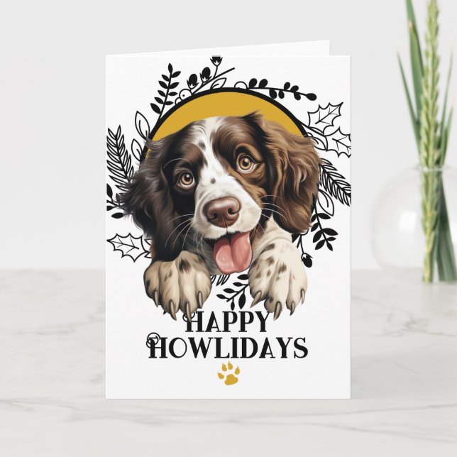 Tarjeta Festiva Navidades españoles de Happy Howlidays English Spr (Anverso)