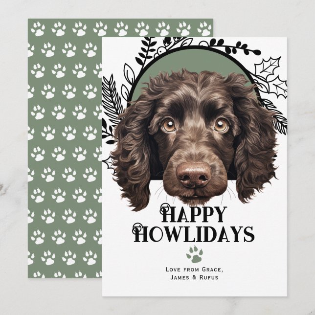 Tarjeta Festiva Navidades españoles del Happy Howlidays American W (Anverso / Reverso)