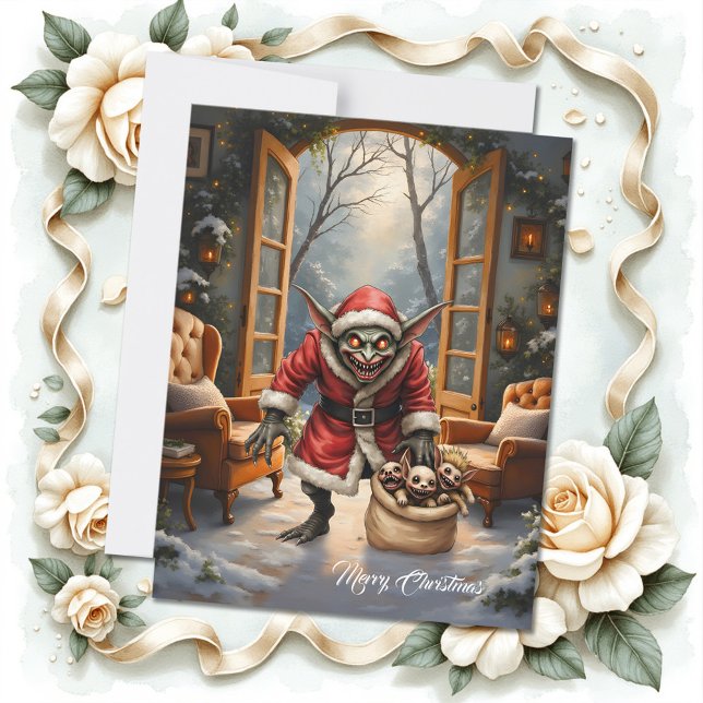 Tarjeta Festiva Navidades espeluznantes Goblin - Santa Mal de la F (Subido por el creador)