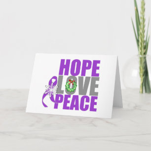 Tarjeta Festiva Navidades esperan amar la paz el cáncer pancreátic