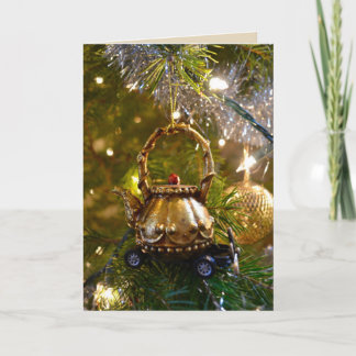 Tarjeta Festiva Navidades espléndidos de la Carreras de Teapot
