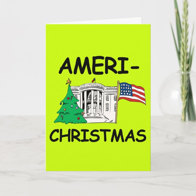 Tarjeta Festiva Navidades-estadounidenses - Que los Navidades vuel (Anverso)