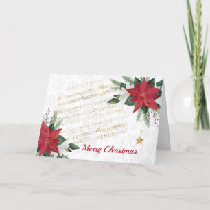 Tarjeta Festiva Navidades Estrella de la Poinsettia Blanca Roja