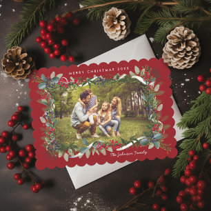 Tarjeta Festiva Navidades Eucalyptus Juniper Berry Photo Holiday C