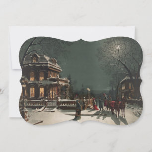 Tarjeta Festiva Navidades Eve Sleigh Ride Fancy Cut Navidades