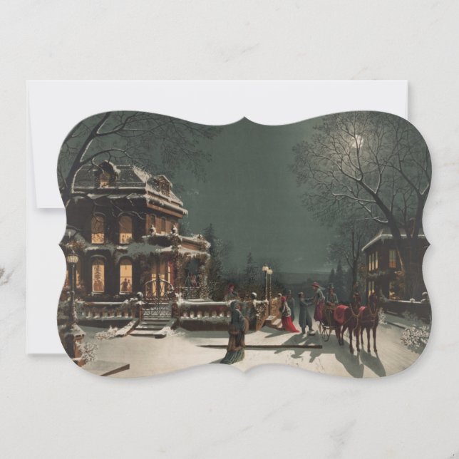 Tarjeta Festiva Navidades Eve Sleigh Ride Fancy Cut Navidades (Anverso)