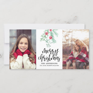 Tarjeta Festiva Navidades Evergreen Holiday 2-Foto