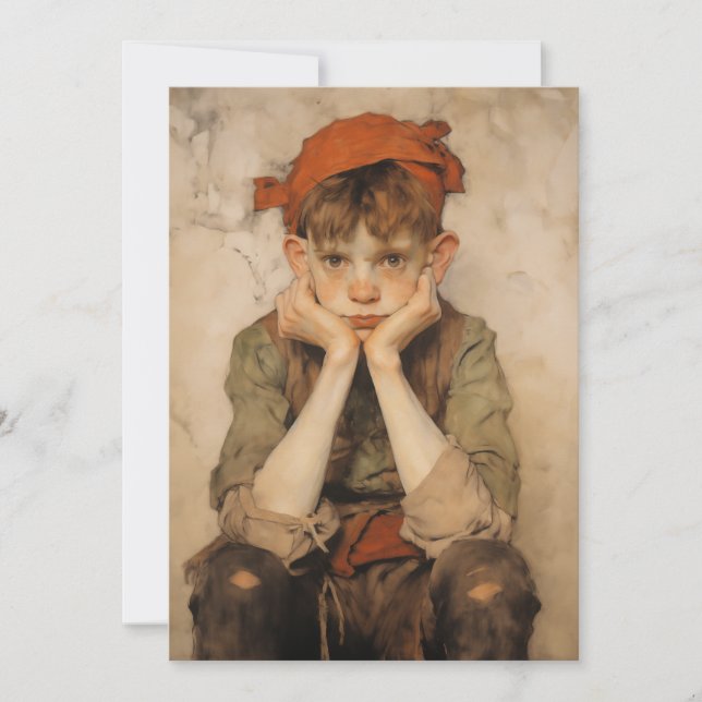 Tarjeta Festiva Navidades expresionistas Elf 2 (Anverso)