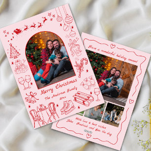 Tarjeta Festiva Navidades extravagantes de garabatos personalizado