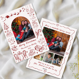 Tarjeta Festiva Navidades extravagantes de garabatos personalizado