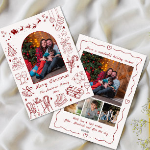 Tarjeta Festiva Navidades extravagantes de garabatos personalizado