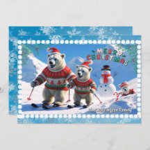 Navidades Familia de oso polar personalizada