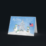 Tarjeta Festiva NAVIDADES - Familia Snowman - SALOR - PATRIOTA<br><div class="desc">La misma imagen para otras ramas del servicio,  marinero,  marino,  etc. Además,  la misma imagen está disponible para los no militares,  es decir,  de nuestra familia a la tuya,  con exclusión de banderas.</div>