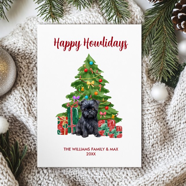 Tarjeta Festiva Navidades familiares de Affenpinscher Dog (Subido por el creador)