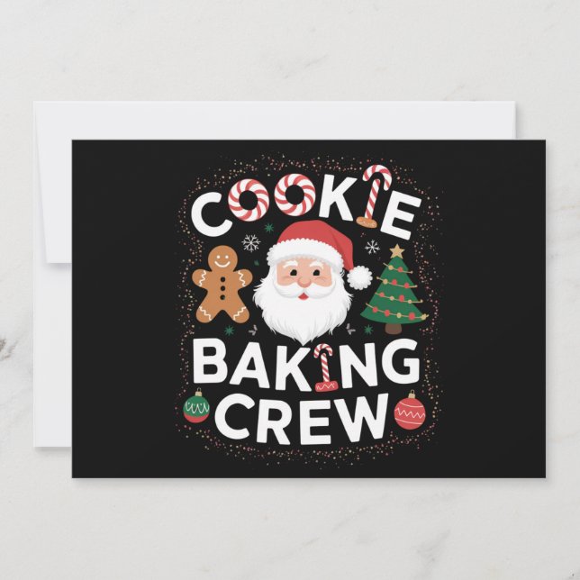 Tarjeta Festiva Navidades familiares de navidades Cookie Baking Cr (Anverso)