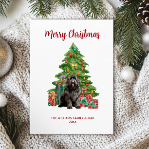 Tarjeta Festiva Navidades familiares de perros de Terranova