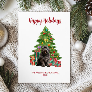Tarjeta Festiva Navidades familiares de perros de Terranova