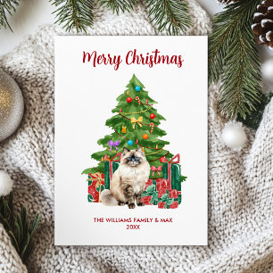 Tarjeta Festiva Navidades familiares de Ragdoll Cat
