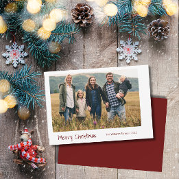 Tarjeta Festiva Navidades familiares modernos foto simple