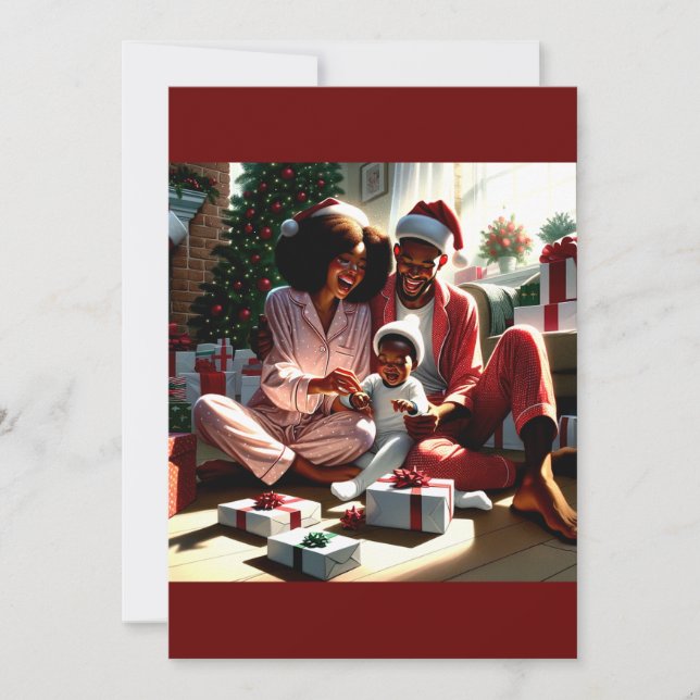 Tarjeta Festiva Navidades familiares Morning Bliss (Anverso)