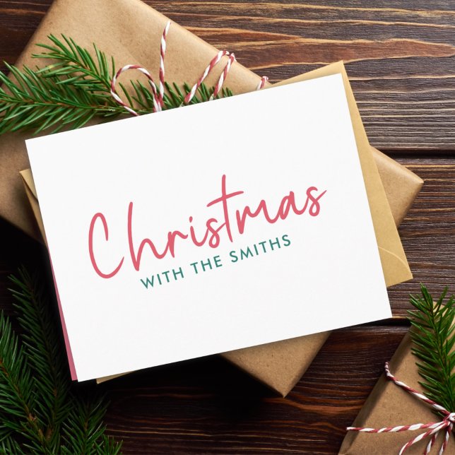 Tarjeta Festiva Navidades familiares | Nombre de la familia Minima (Subido por el creador)