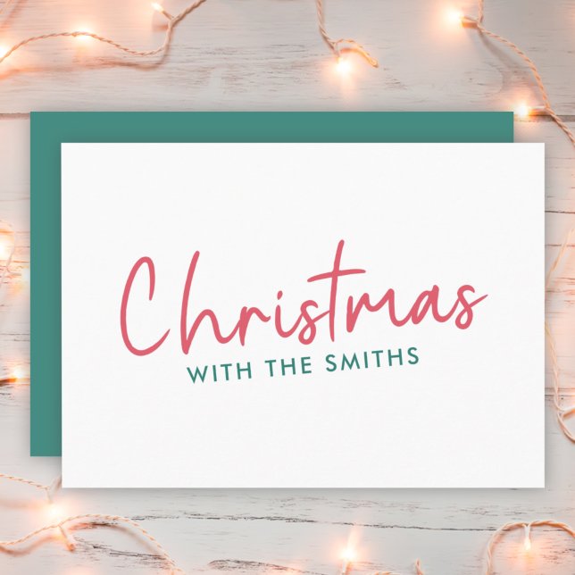 Tarjeta Festiva Navidades familiares | Nombre de la familia Minima (Subido por el creador)
