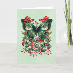 Tarjeta Festiva Navidades fantasmas mariposas