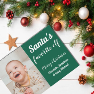 Tarjeta Festiva Navidades favoritos de bebés mayores de Santa