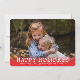 Tarjeta Festiva Navidades Feathered Edge Elegant Photo