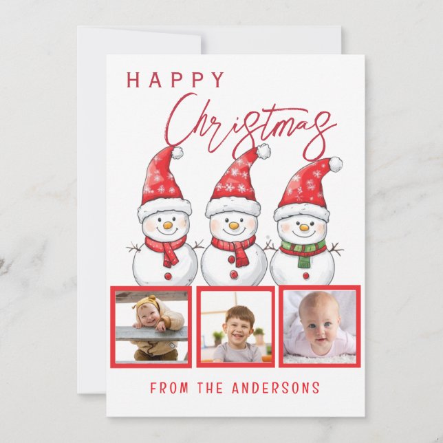 Tarjeta Festiva Navidades felices 3 Foto (Anverso)