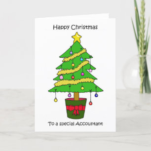Tarjeta Festiva Navidades felices a contables