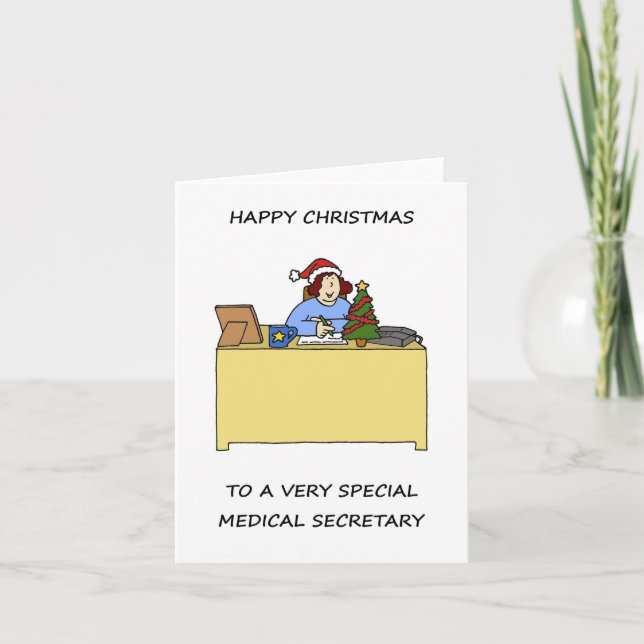 Tarjeta Festiva Navidades felices al Secretario Médico (Anverso)
