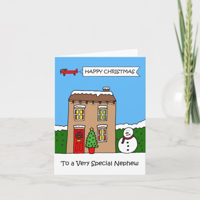 Tarjeta Festiva Navidades felices Casa de Personalizados del sobri (Anverso)