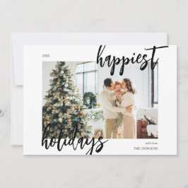 Tarjeta Festiva Navidades felices con guión de broche