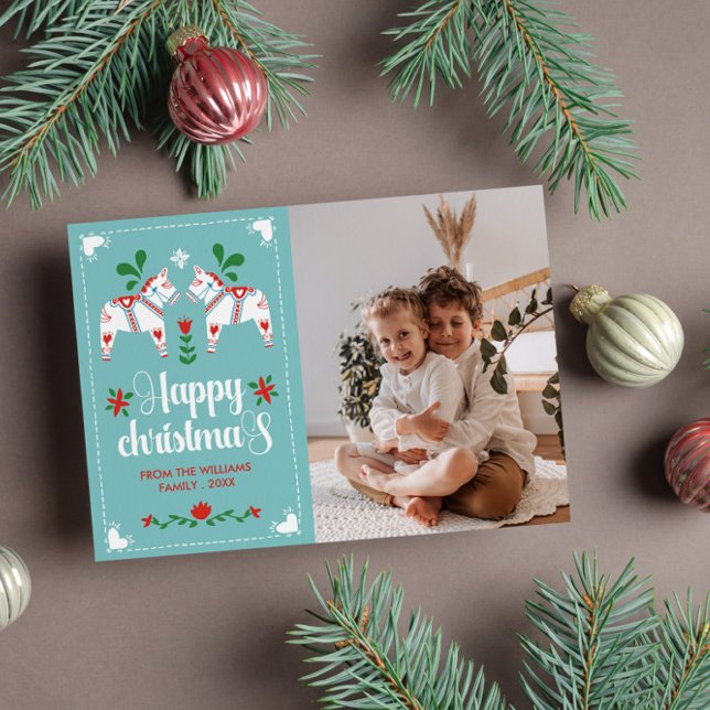 Tarjeta Festiva Navidades felices de arte de la gente del caballo  (Subido por el creador)