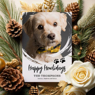 Tarjeta Festiva Navidades felices de fotos de perros de Howlidays