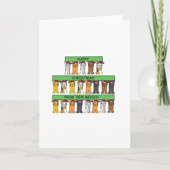 Tarjeta Festiva Navidades felices de gatos Personalizados de Nuevo (Anverso)