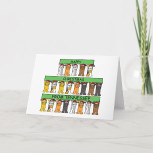 Tarjeta Festiva Navidades felices de gatos Personalizados de Tenne