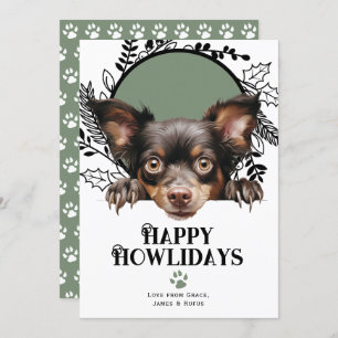Tarjeta Festiva Navidades felices de Howlidays Mudi Dog