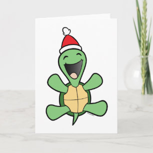 Tarjeta Festiva Navidades felices de la tortuga