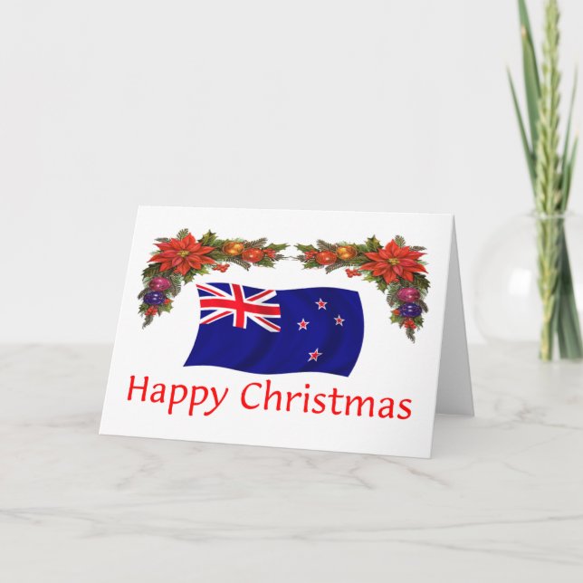 Tarjeta Festiva Navidades felices de Nueva Zelanda (Anverso)