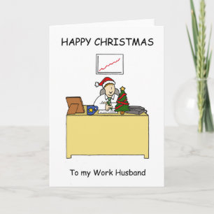Tarjeta Festiva Navidades felices del marido del trabajo