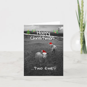 Tarjeta Festiva Navidades felices dos alas