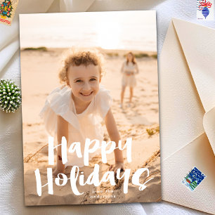 Tarjeta Festiva Navidades "Felices Fiestas" de Diversión Blanca Fo