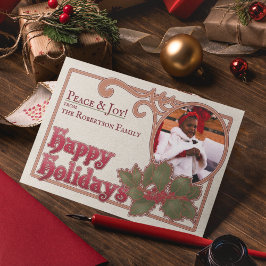 Tarjeta Festiva Navidades Felices Fiestas Vintage Foto