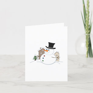 Tarjeta Festiva Navidades felices Ilustracion Snowman
