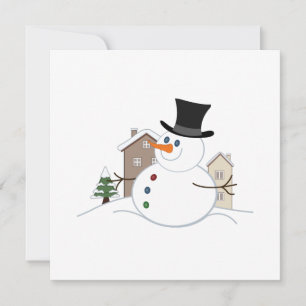 Tarjeta Festiva Navidades felices Ilustracion Snowman