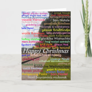Tarjeta Festiva Navidades felices multiidioma