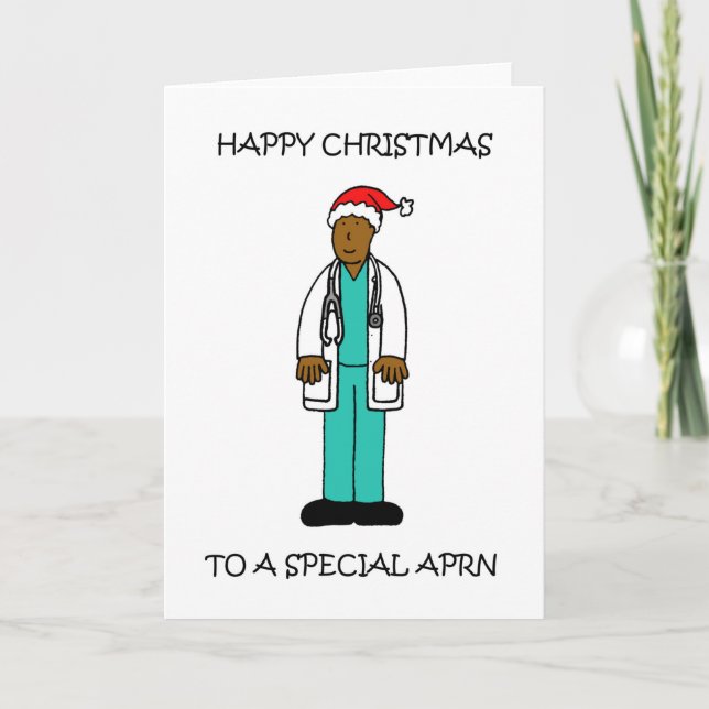 Tarjeta Festiva Navidades felices para afroamericano APRN (Anverso)